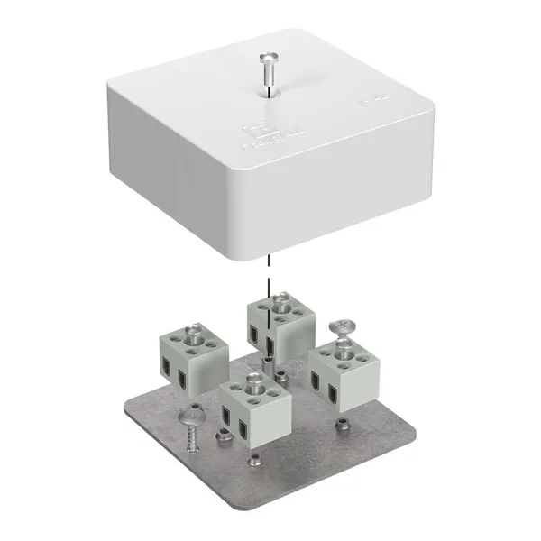 Коробка огнестойкая для кабель-канала 40-0450-FR2.5-8 Е15-Е120 75х75х30 RAL9003 Промрукав (87 шт/уп)