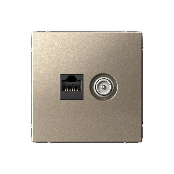 ARTGALLERY розетка двойная ТВ + компьютерная RJ45, кат. 5Е, ШАМПАНЬ Systeme Electric