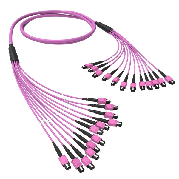 Оптическая магистральная сборка 144 ОВ 50/125 OM4, 12xMTP PRO(12)m/12xMTP PRO(12)m, тип В, 30 м DKC