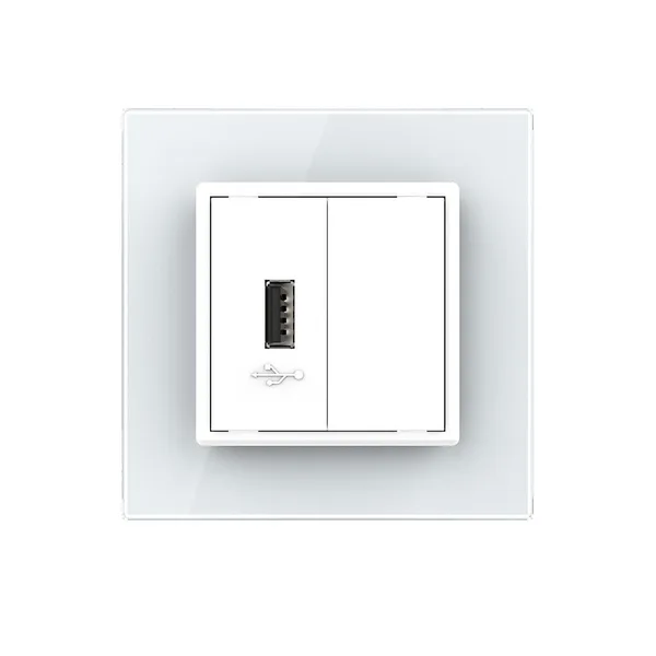 Розетка USB с блоком 5В 2.1А Белая Livolo — фото 2