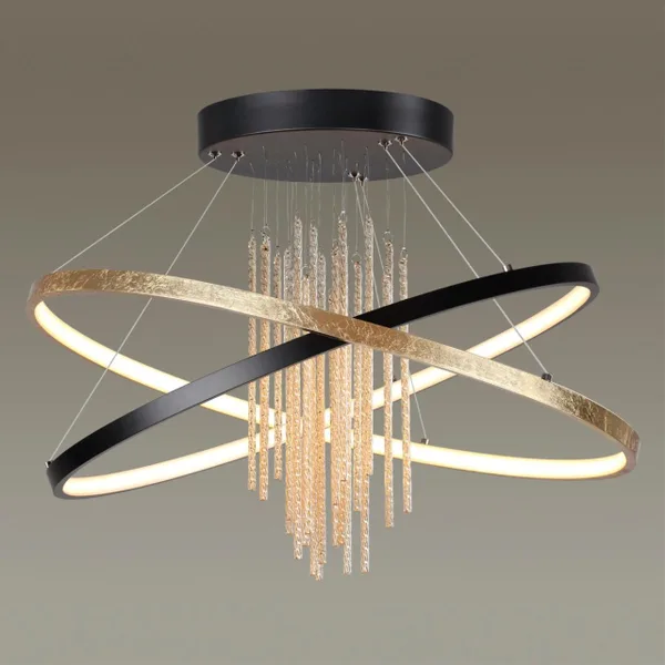 Потолочный св-к IP20 LED 70W 3340Лм 4000K MONICA черный/золотистый/металл ODEON LIGHT — фото 3