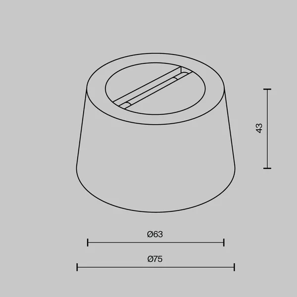 Чаша накладная Parity для двойного вывода ленты черная(TRA130CRDuo-B) Technical Maytoni — фото 4