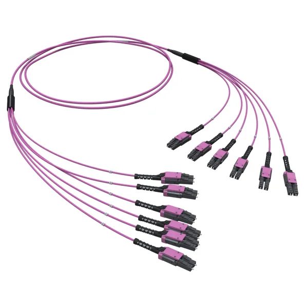 Оптическая разветвительная сборка 12ОВ 50/125 OM4, 6хLC Duplex Uniboot/6хLC Duplex Uniboot, 25м DKC