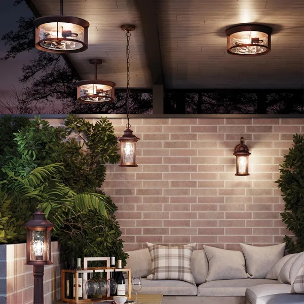 Ландшафтный св-к на столб E27 1*60W IP44 MAVRET темно-коричневый/стекло ODEON LIGHT — фото 2