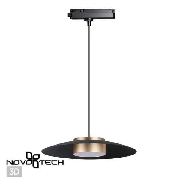 Св-к трековый,провод 1м IP20 LED 4000K 18W 220-240V черный/золото PILZ NOVOTECH — фото 4