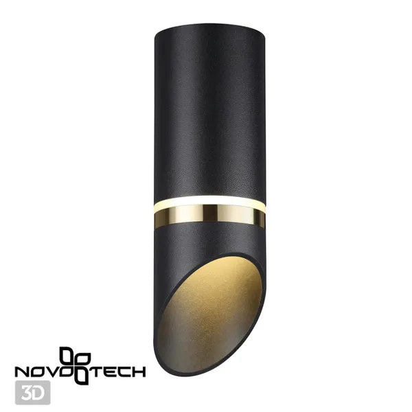 Св-к накл.влагозащ.IP44 GU10 9W 220V DELTA черный/золото NOVOTECH — фото 3