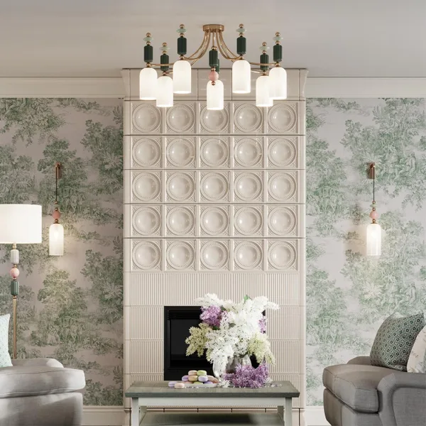 Бра E14 1*40W CANDY золото/разноцветн./керамика/стекло B ODEON LIGHT — фото 2