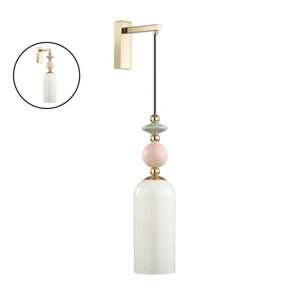 Бра E14 1*40W CANDY золото/разноцветн./керамика/стекло B ODEON LIGHT