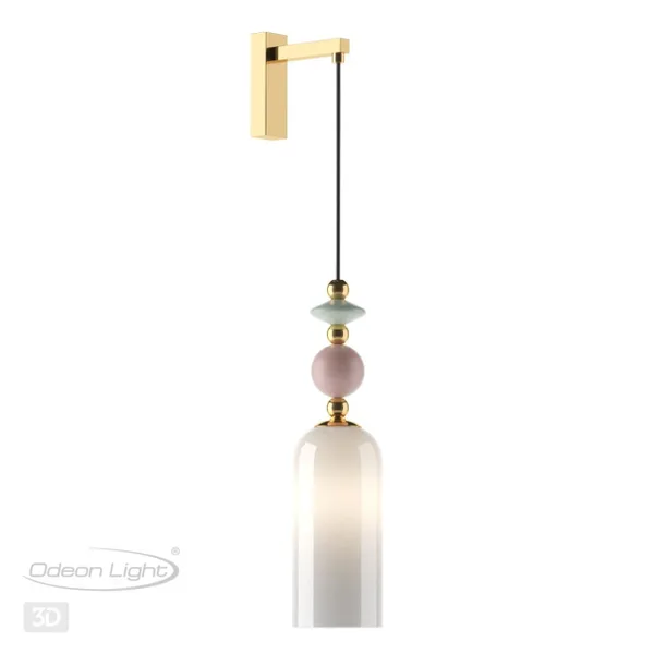 Бра E14 1*40W CANDY золото/разноцветн./керамика/стекло B ODEON LIGHT — фото 4