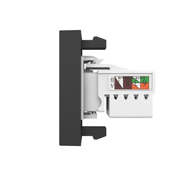 Розетка компьютерная RJ-45 черная (механизм) Livolo — фото 3