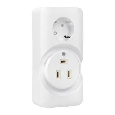 Розетка двойная (РШ/евро) 32А/16A 250В 2P+PE бел, EKF