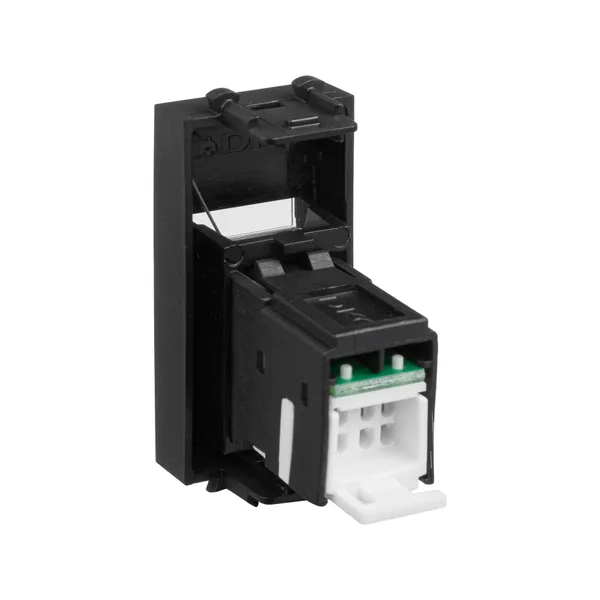 Компьютерная розетка RJ-45 модульная, кат.6, "Avanti", "Черный матовый", 1 модуль DKC — фото 4