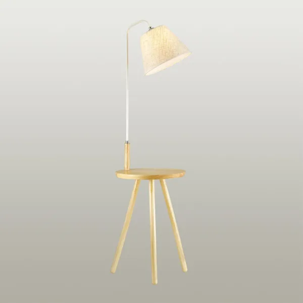 Торшер E27 1*60W 220V KALDA светлое дерево/рогожка ODEON LIGHT — фото 3