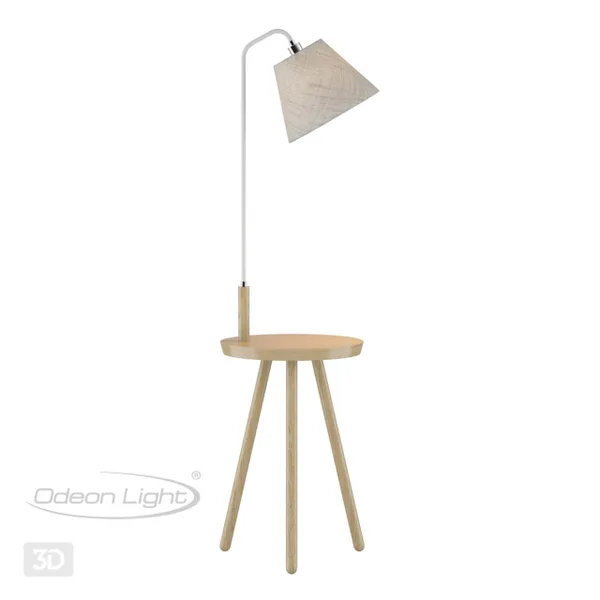 Торшер E27 1*60W 220V KALDA светлое дерево/рогожка ODEON LIGHT — фото 4