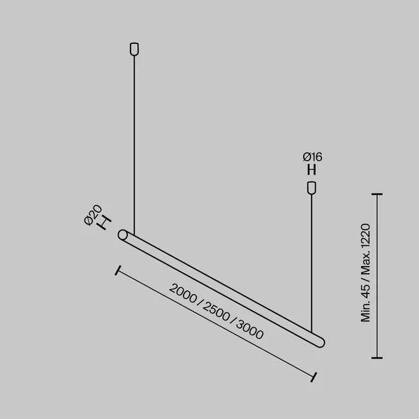 Подвес для опорного стержня Parity черный (TRA130SWK-B) Technical Maytoni — фото 3