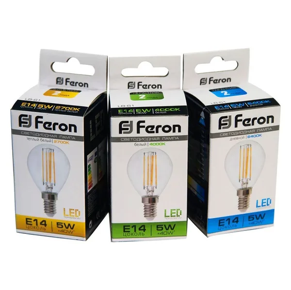 Лампа светодиодная Feron LB-61 Шарик E14 5W 4000K — фото 2