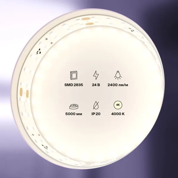 Лента светодиодная 24В 2835 20Вт/м 196LED/м 4000K 5м IP20 15мм Technical Maytoni — фото 2