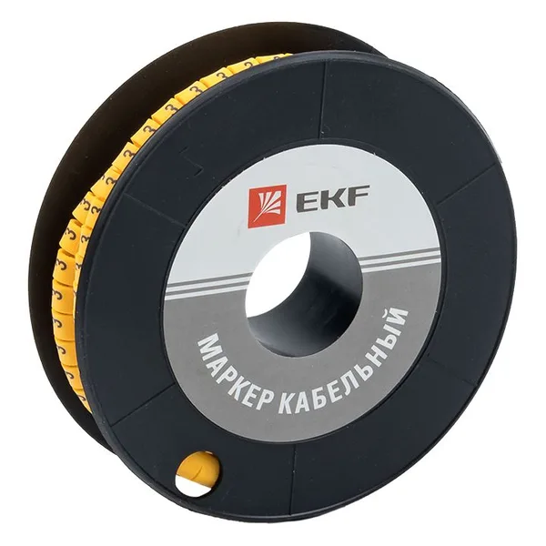 Маркер кабельный 4,0 мм2 "3" (500 шт) (ЕС-2) PROxima EKF