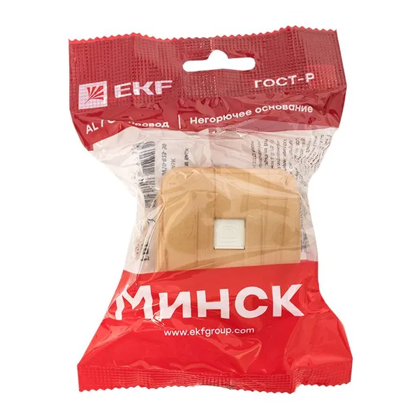 Минск Розетка Phone 1-местная ОП светлое дерево EKF — фото 4
