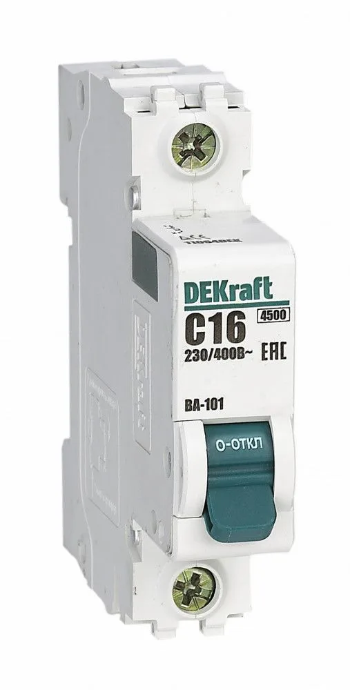 Автоматический выключатель ВА-101 1P 16А C 4.5кА DEKraft