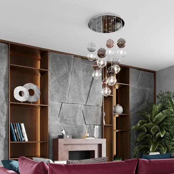 Подвес G9 1*40W TWIXY хром/дымчатый/стекло ODEON LIGHT — фото 2