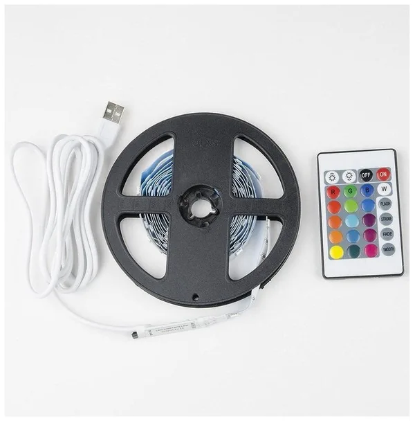 СНЯТ Комплект св/д ленты RGB + шнур USB, 3м, 20 режимов, IP20 пульт ДУ ULS-U11 Uniel — фото 2