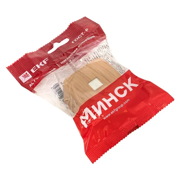 Минск Розетка RJ-45 1-местная ОП , 1А, 120В, светлое дерево EKF — фото 2