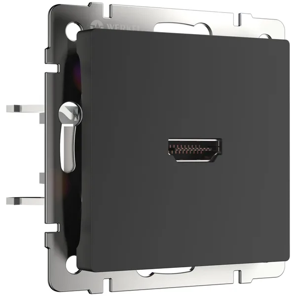 Встраиваемые механизмы розетка СУ HDMI . черный матовый IP20 Werkel