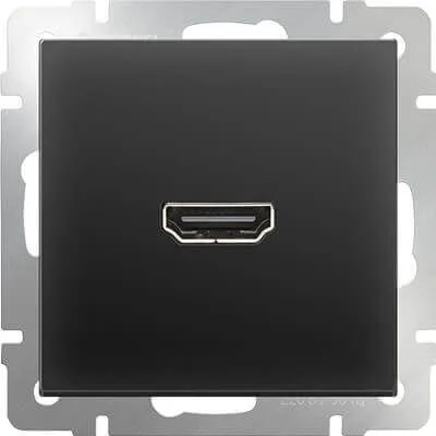 Встраиваемые механизмы розетка СУ HDMI . черный матовый IP20 Werkel — фото 2