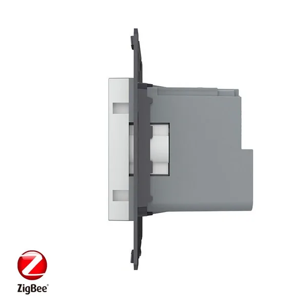Розетка ZigBee (Wi-Fi) с з/з с защитными шторками 16A, цвет серый (механизм) Livolo — фото 3