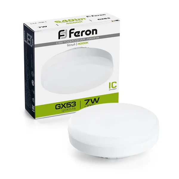 Лампа светодиодная Feron LB-451 GX53 7W 4000K — фото 2