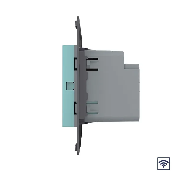 Двухклавишный сенсорный выключатель Module с радиоупр., цвет зеленый (механизм) Livolo — фото 3