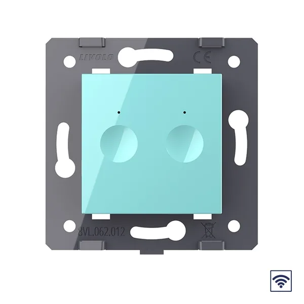 Двухклавишный сенсорный выключатель Module с радиоупр., цвет зеленый (механизм) Livolo — фото 2