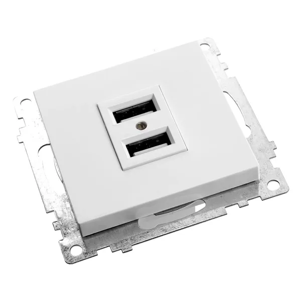 Розетка USB 2-местная (механизм), STEKKER GLS10-7115-01, 250B, 2,1А, серия Катрин, белый — фото 4