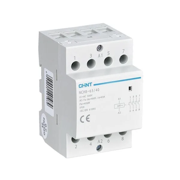Контактор модульный NCH8-63/40 63A 4НО AC24В, 50Гц (R) CHINT